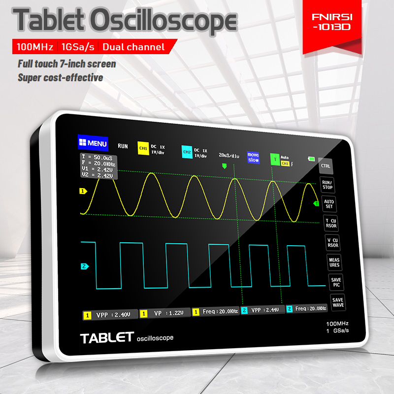 FNIRSI 1013D Oscilloscopio Dig - Handheld Tablet Oscilloscope Touchscreen 100Mhz recensione e prezzo